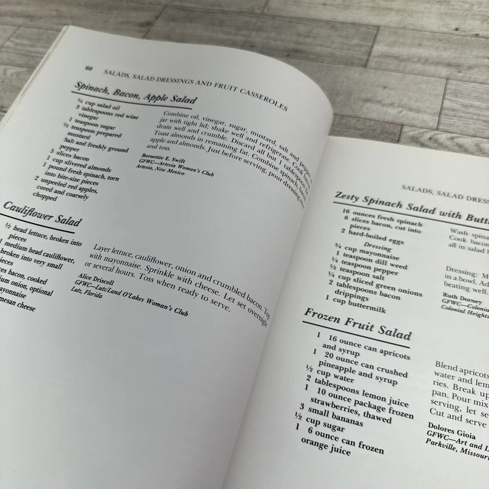 GFWC Centennial Cookbook 1988 Hardcover Recipes Appetizers Casseroles Bread (F8)